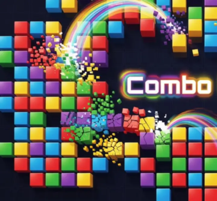 Block Blast kombinációs bónuszokat szemléltető grafika