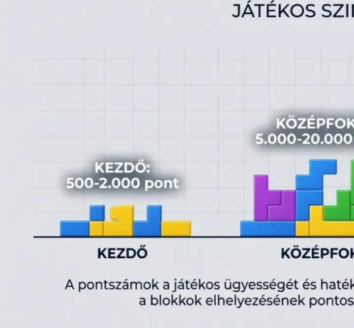 Infografika a Block Blast játékosok pontszintjeiről